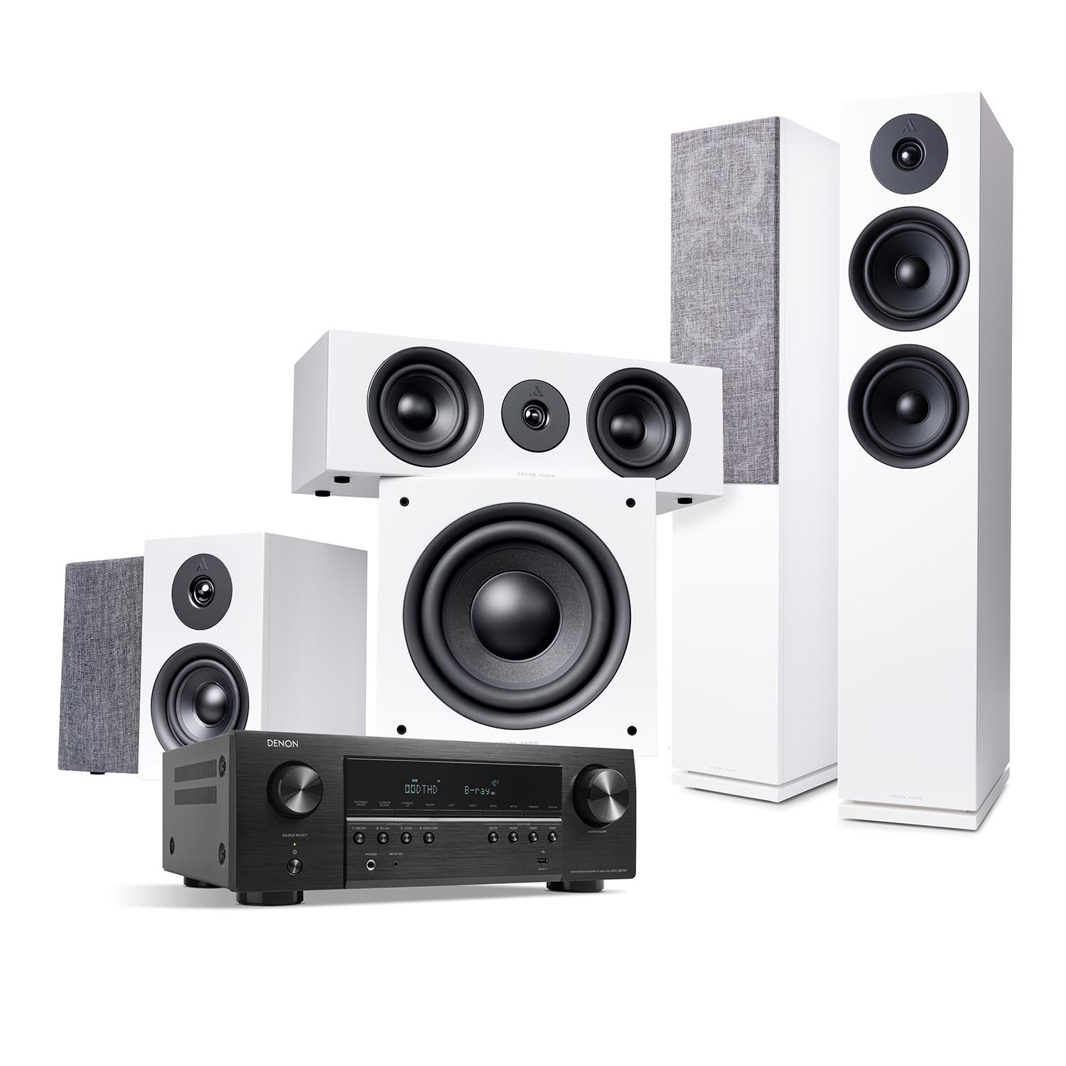 Argon Audio Forus 55 + Center + Forus 4 Hemmabiosystem