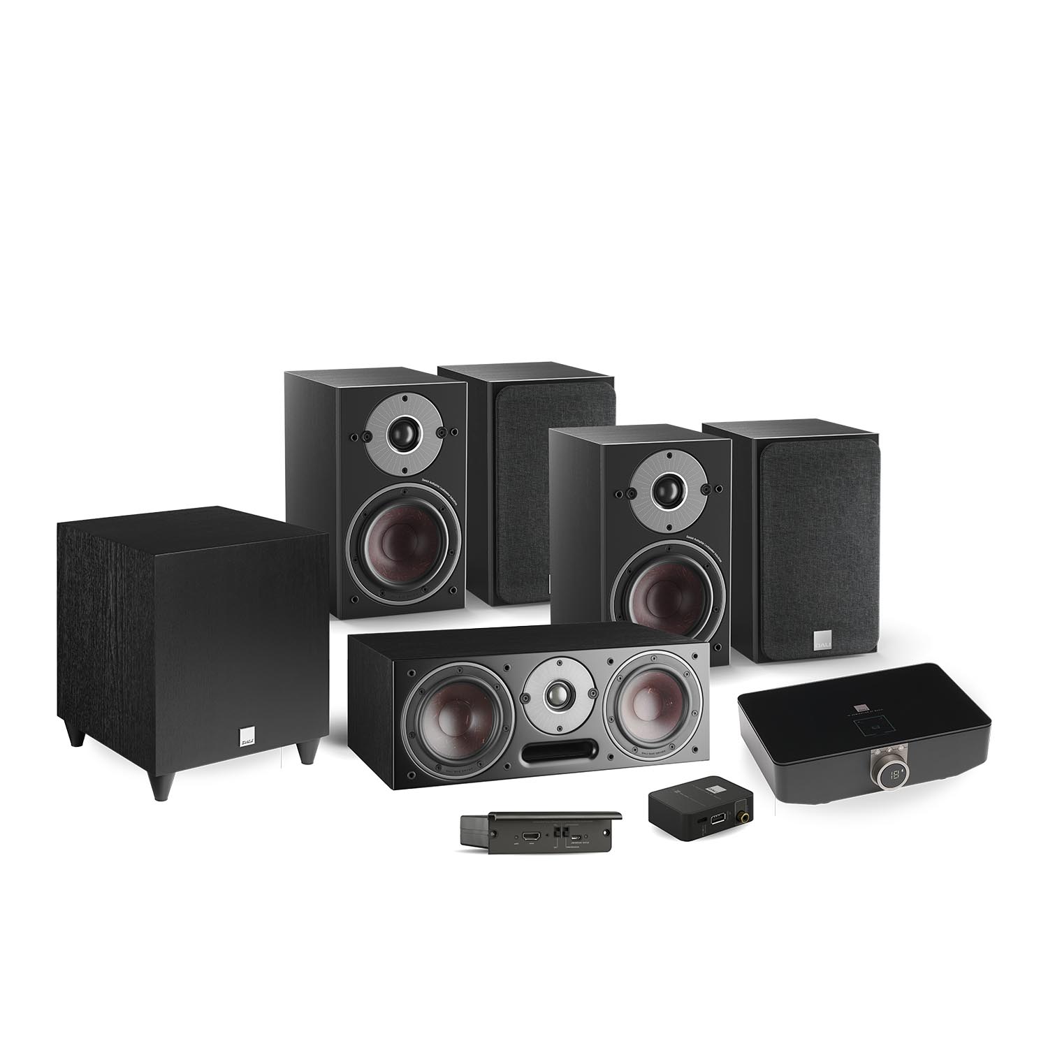 DALI OBERON 1 C + SUB C-8 D - 5.1 Langaton surround - 5 vuoden jäsentakuu HiFi-tuotteille